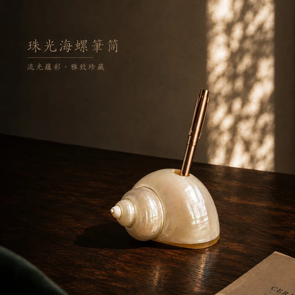 天然天珠項鍊 天然礦石項鍊 珠光海螺 三寶組