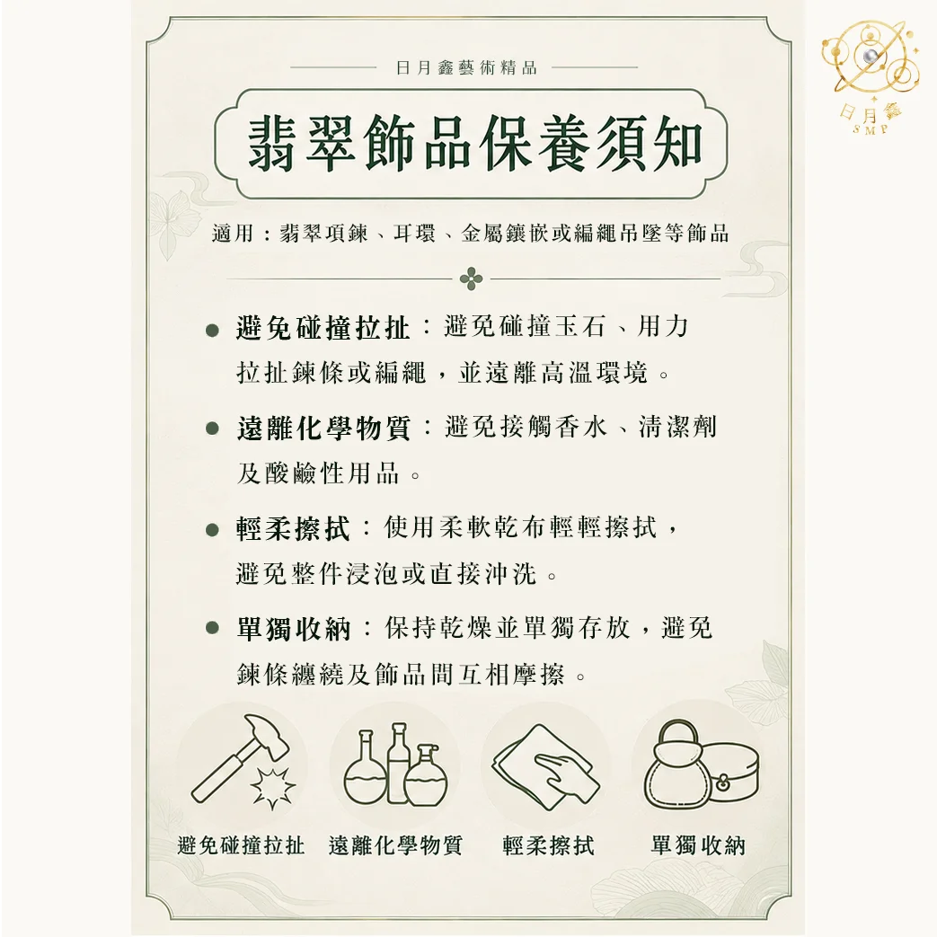 《翠韻繁花》翡翠蛋面花卉項鍊